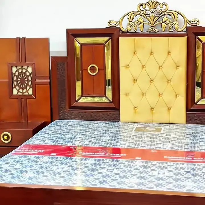 Carved crown bed at Arshad Furniture House